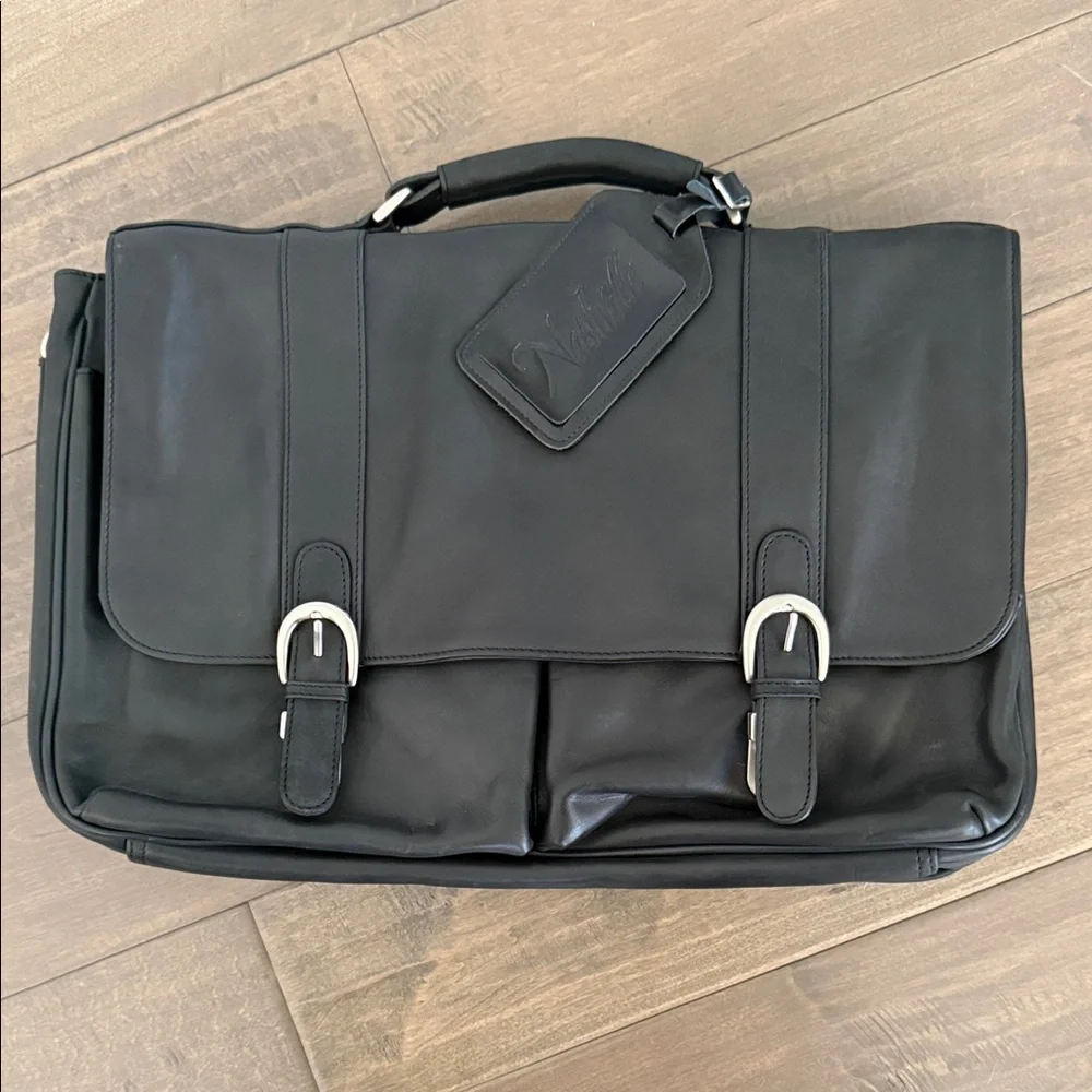 Classic Black Leather Briefcase